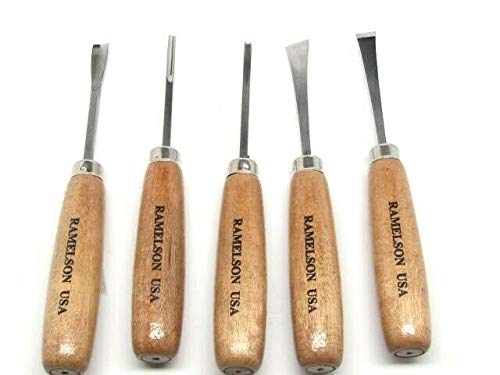 Ramelson| Basic Wood Carving Tool Set | Woodworking | Crafting | Detailing | 5 Piece Set|