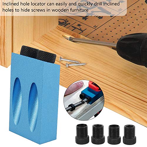 14Pcs Pocket Hole Jig Kit - 15° Punch Locator Angle Woodworking Tool Hole Screw Jig Positioner Drilling Kit Bit Jig Clamps for Woodworking - Dowel Drill Guide Joiner Woodworking Tools for Drilling
