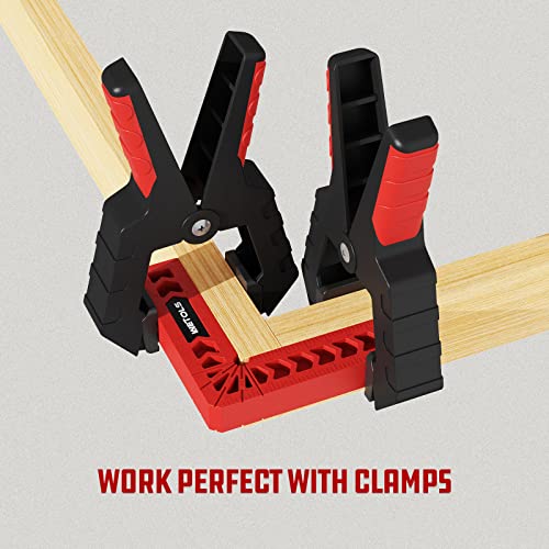 WETOLS 12PCS Positioning Squares, 90 Degree Right Angle Clamp Woodworking Tools for Handyman, Wood Clamp Square Clamp for Carpenter DIY Pictures Frames, Cabinets, Boxes, etc - WE867