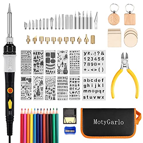 Wood Burning Kit, Wood Burning Tool Soldering Iron with Adjustable Temperature 392 to 842℉, Professional Pyrography Kit with Wood Burner Pen and Multiples Accessories for Embossing Carving Soldering