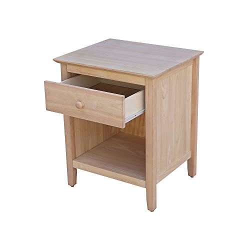International Concepts Solid Wood Unfinished Nightstand