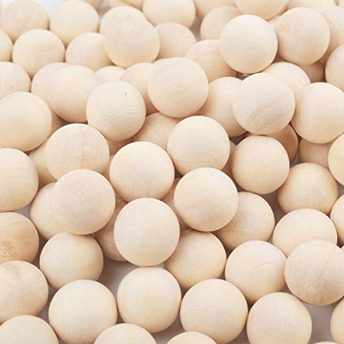 Jdesun 100 Pieces Unfinished Wooden Balls, Mini Round Craft Balls for DIY Projects, Kids Arts and Craft Supplies, 0.6 Inches Diameter