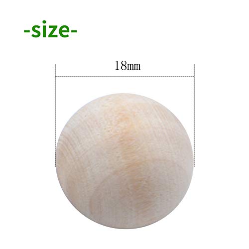 Jdesun 100 Pieces Unfinished Wooden Balls, Mini Round Craft Balls for DIY Projects, Kids Arts and Craft Supplies, 0.7 Inches Diameter.