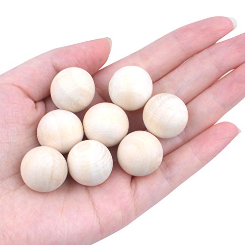 Jdesun 100 Pieces Unfinished Wooden Balls, Mini Round Craft Balls for DIY Projects, Kids Arts and Craft Supplies, 0.7 Inches Diameter.