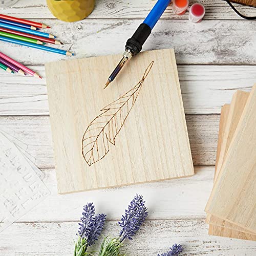 Unfinished Wood Blocks for Crafts, Painting, Wood Burning (8 x 8 x 1 in, 4 Pack)