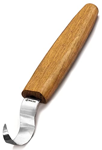 BeaverCraft Wood Carving Hook Knife SK1 for Carving Spoons Kuksa Bowls and Cups Spoon Carving Tools Basic Crooked Knife for Professional Spoon Carvers and Beginners Right-Handed Hook Knife