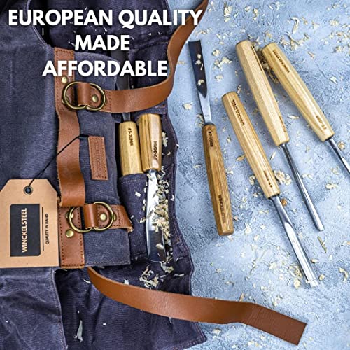 WINCKELSTEEL Wood Carving Tools Set of 12 Wood Chisels - Glides Through Wood Like Butter - Quality Carving Tools Chisel Set for All Skill Levels, Woodworking Tools for Hobbyists Or Professionals