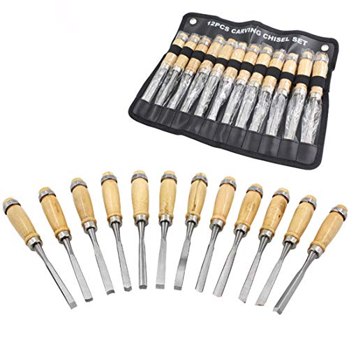 Professional Wood Carving Chisel set 12 piece Lathe Sharp Woodworking Tools