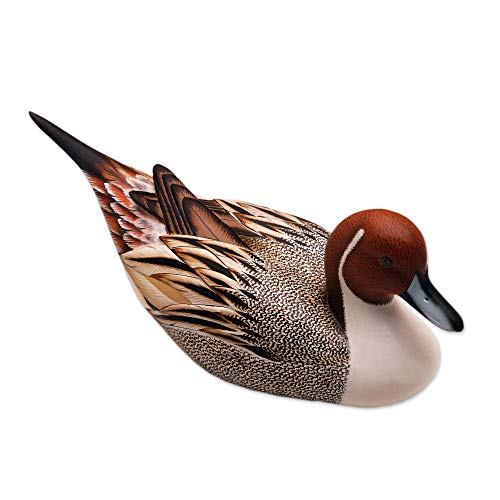 NOVICA Pintail Duck Wood Statuette, Brown
