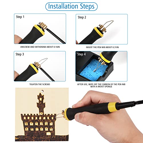 Wood Burning Kit, Upgraded Wood Burning Tool with 23PCS Wire Tips, Digital Temperature Adjustable Pyrography Machine, Professional Pyrography Kit with Dual Pen for Beginners Adults