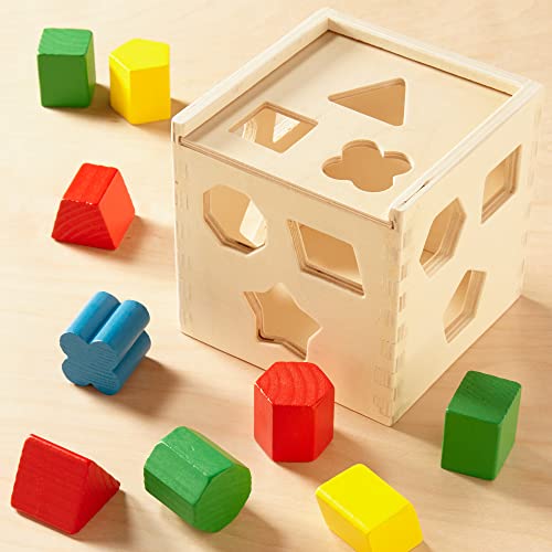 Melissa & Doug Shape Sorting Cube Classic Wooden Kids Toy (Best for 2, 3, and 4 Year Olds) & Rainbow Stacker Classic Toy (Best for Babies, 18, 24 Month Olds, 1 and 2 Year Olds)