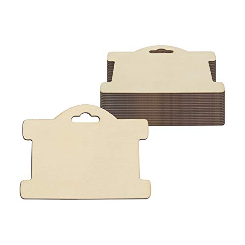 Jewelry Display Card Wood Tags Bracelet Display Cards Blank Unfinished Wood Necklace Card Holder Hanging Cards Earrings Showing Tags (3.94x2.87 in, 20 Pcs)