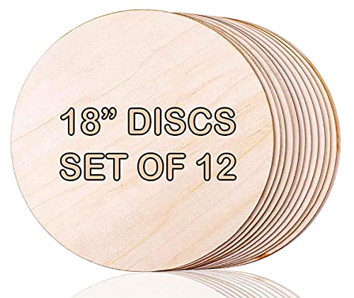 BluPaon Round Wood Discs for Crafts - Unfinished Wood Circles for Wood Burning, Pyrography, Painting, Decorations Wood Rounds Slices for Door Hanger