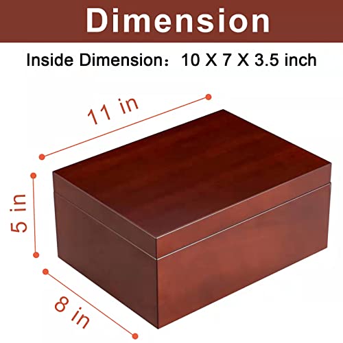 Wooden Box with Hinged Lid for Crafts