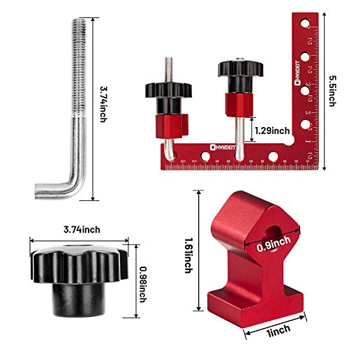 HARDELL 90 Degree Positioning Squares, Right Angle Clamps 5.5" x 5.5"(14 x 14cm) Aluminum Alloy Woodworking Carpenter, Corner Clamping Square Tool for Picture Frame Box Cabinets Drawers (4 PACK)