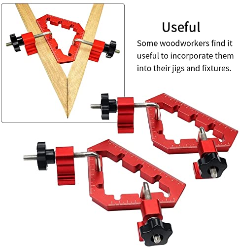 Right Angle Clamp, 2pcs Carpenter Tool 45 and 90 Degree Aluminum Alloy Square Corner Clamp Positioning Clamping Ruler