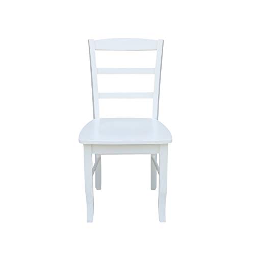 International Concepts Set of Two Madrid Ladderback Dining Chairs, White