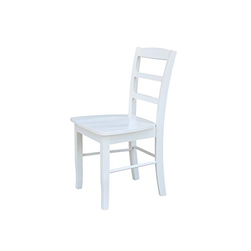 International Concepts Set of Two Madrid Ladderback Dining Chairs, White