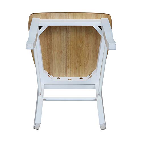 International Concepts Madrid Ladderback Chair, Wood, White/Natural/Set of 2
