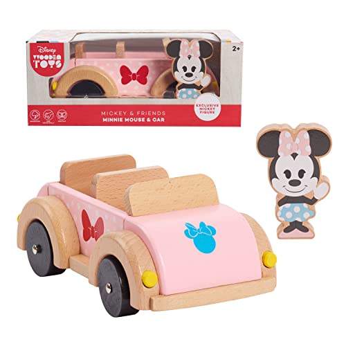 Disney Wooden Toys Minnie Mouse Figure and Vehicle, Amazon Exclusive, by Just Play