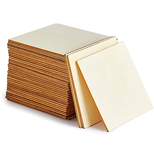 30 Pcs Basswood Sheets, Unfinished Wood, Thin Plywood Wood Sheets for Crafts, Perfect for DIY Projects, Wood Engraving, Wood Burning (100x100x 2mm)