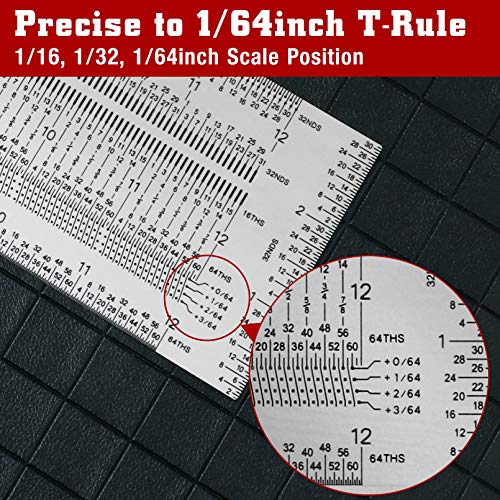 T-Rule,Precision Marking T-Rule,Precision Woodworking Tools T-Square,Stainless Steel Positioning Scribing Gauge, Carpenter Mark T-Rule