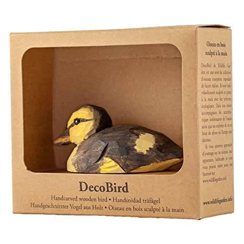 WILDLIFEGARDEN Mallard Duckling DecoBird, Artisanal Hand-Carved Wood Replica, Ornithologist Approved Life-Like Figurine Designed in Sweden