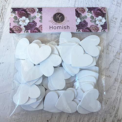 Y&K Homish Wooden Hearts Guest Book Blank Wood Sign Party DIY Pack of 70 PCS (White)