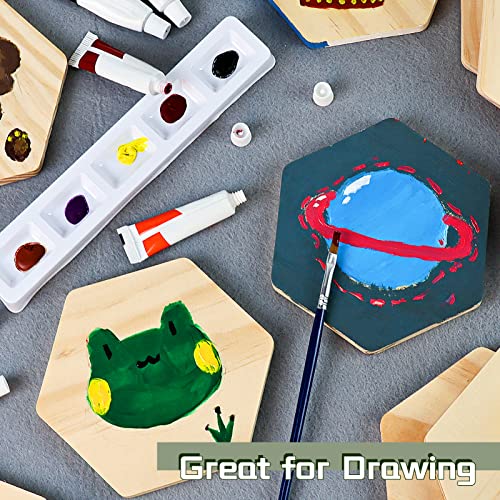 12 Pack Unfinished Wood Coasters, GOH DODD 4 Inch Hexagon Blank Wooden Coasters Crafts Coasters for DIY Architectural Models Drawing Painting Wood Engraving Wood Burning Laser Scroll Sawing