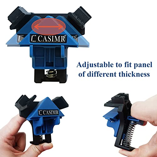 CASIMR 90 Degree Corner Clamp, Adjustable Single Handle Spring Loaded Right Angle Clamp, 4PCS Swing Woodworking Clip Clamp Tool