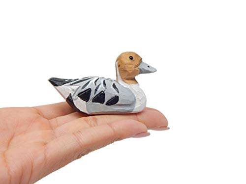 Native Wooden Creations Pintail Duck Wooden Figurine Statue Miniature Bird Decor Decoy Art Sculpture Small Animal