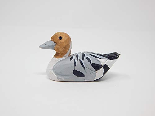 Native Wooden Creations Pintail Duck Wooden Figurine Statue Miniature Bird Decor Decoy Art Sculpture Small Animal