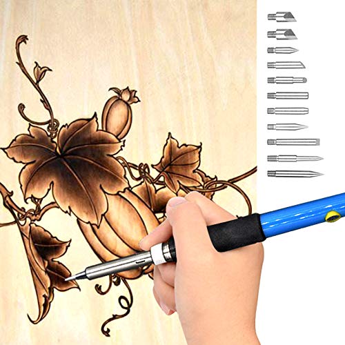 Wood Burning Kit, Woodburning Tool with Soldering Iron Adjustable Temperature Woodburner, Pyrography Wood Burning Pen for Embossing Carving Soldering