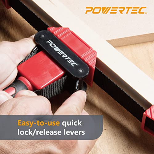 POWERTEC 71122V Deluxe Polygon Quick Release Band Clamp | Woodworking Frame Clamping Strap Holder, 1 PK