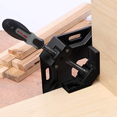 WETOLS Angle Clamp - 90 Degree Right Angle Clamp - Single Handle Corner Clamp with Adjustable Swing Jaw Aluminum Alloy for Woodworking, Photo Framing, Welding and Framing - WE715