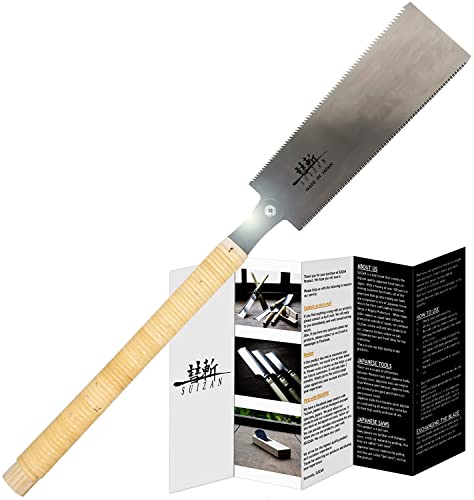 SUIZAN Japanese Pull Saw Hand Saw 9.5 Inch Ryoba Double Edge Flush Cut Saw Woodworking tools