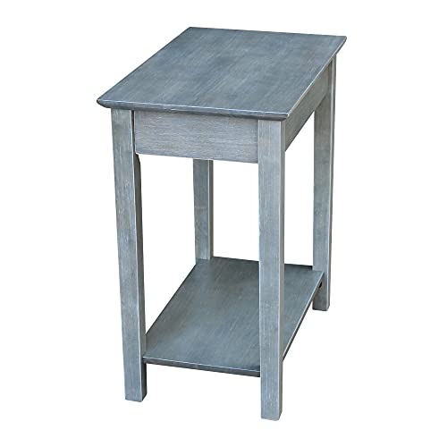 IC International Concepts International Concepts Narrow End Table, Heather Grey-Antique Washed