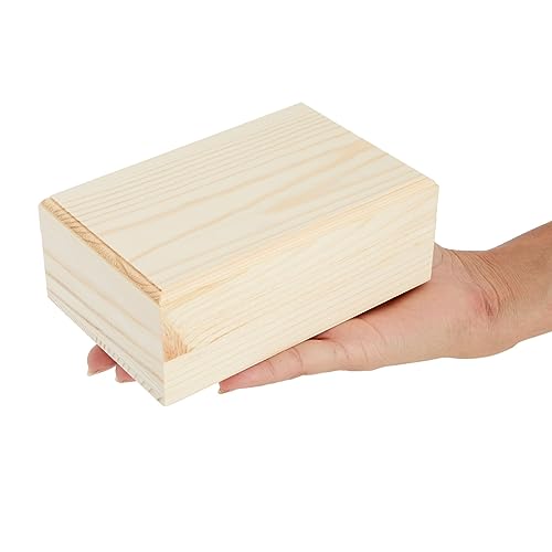 Bright Creations Unfinished Wood Box with Hinged Lid (5.5 x 3.5 x 2 in, 4 Pack)