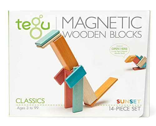 14 Piece Tegu Magnetic Wooden Block Set, Sunset