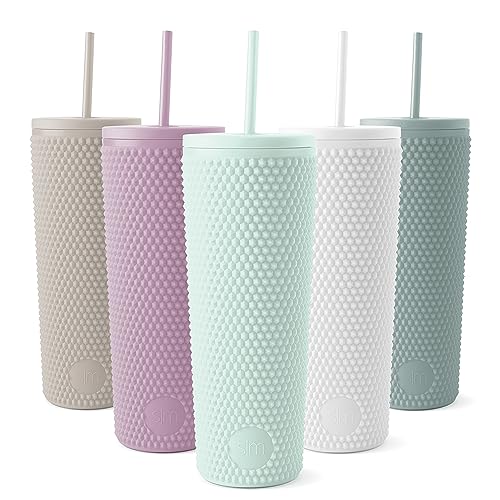 Matte Mint Studded Tumbler with Lid & Straw