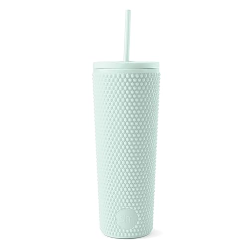 Matte Mint Studded Tumbler with Lid & Straw