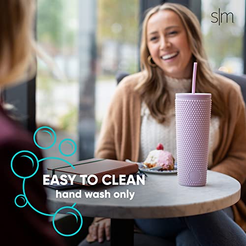 Matte Mint Studded Tumbler with Lid & Straw