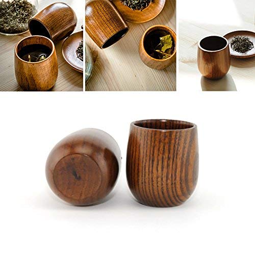 Wooden Tea Cups Set - 4 Natural Wood Mugs