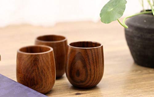 Wooden Tea Cups Set - 4 Natural Wood Mugs
