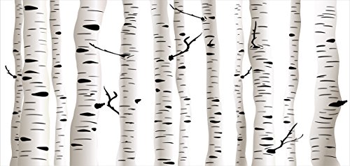 Ambesonne Birch Tree Mug, Forest Seasonal Nature Woodland Leafless Branches Grove Botany Illustration, Printed Ceramic Coffee Mug Water Tea Drinks Cup, Black and White