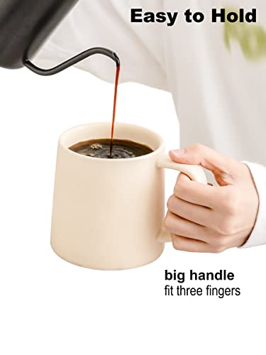 Beige Ceramic Coffee Mugs Set - 16 oz