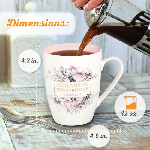 Inspirational 12 oz Christian Ceramic Coffee Mug for Women