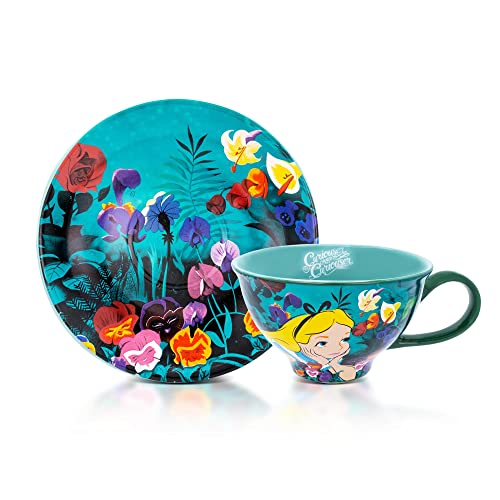 Alice in Wonderland Ceramic Teacup and Saucer Set