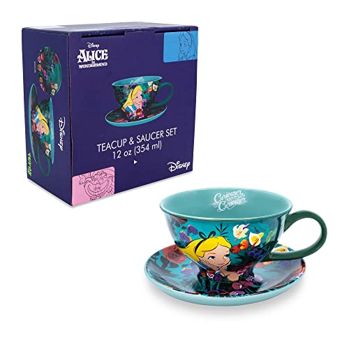 Alice in Wonderland Ceramic Teacup and Saucer Set