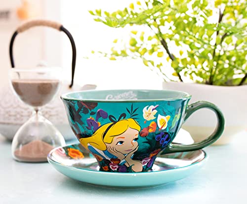 Alice in Wonderland Ceramic Teacup and Saucer Set